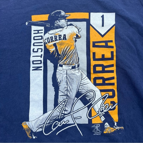 Astros vintage Houston Graphic Navy Blue T-Shirt - Picture 2 of 4